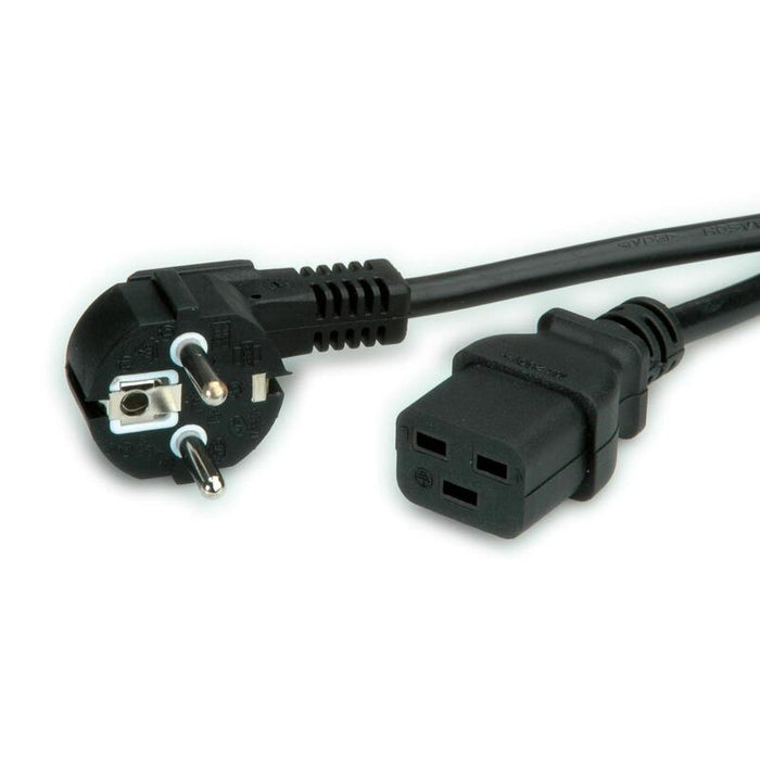 Value Cable De Alimentación Contacto De Protección Cee7 7 - Iec320-C19, 16a, Negro, 0,8 M