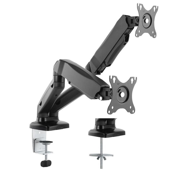 Value Dual Lcd-Arm, Tischmontage, Gasfeder, 5 Gelenke, 12-27 Zoll, Bis 2x 6,5 Kg, Schwarz