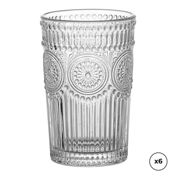 Vaso De Cristal Con Relieve 330 Ml, 6 Uds