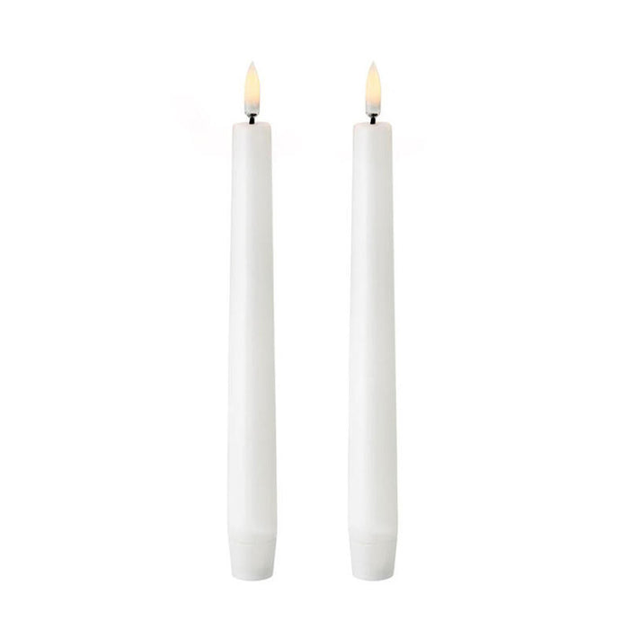 Vela De Cera Led Color Blanco Ø2,2 X 24,5 Cm. Pack 2 Uds