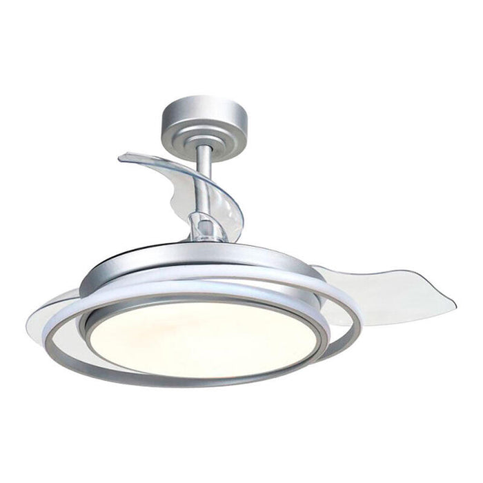 Ventilador De Techo Led 3cct Aspas Retráctiles Antila Mini Xs 35w 3000lm Plata