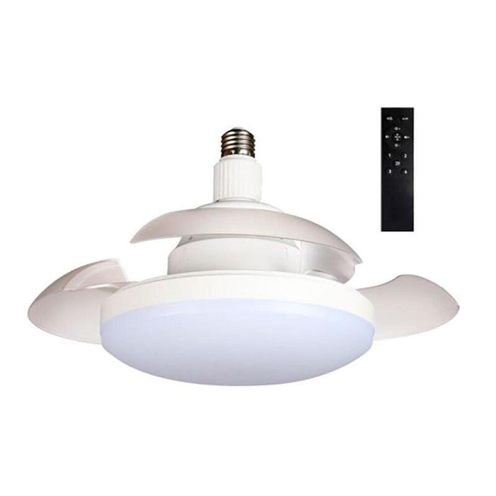 Ventilador De Techo Led Aspas Retráctiles, E27, 18w 1900 Lm, Ø40 Cm, Blanco