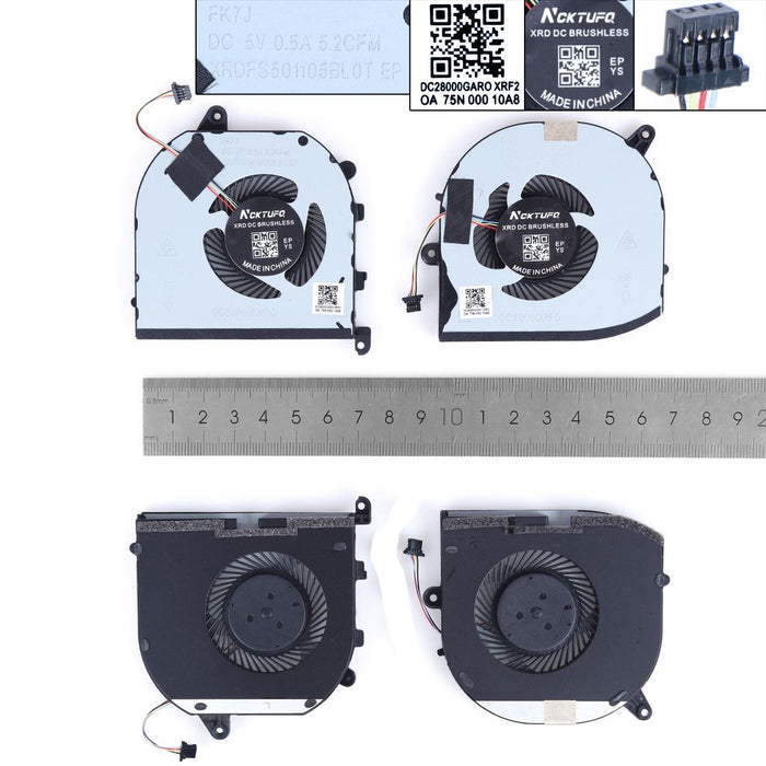 Ventiladores Cpu + Gpu Para Portátil Dell Xps15 9570 7590 M5530 M5540 P56F
