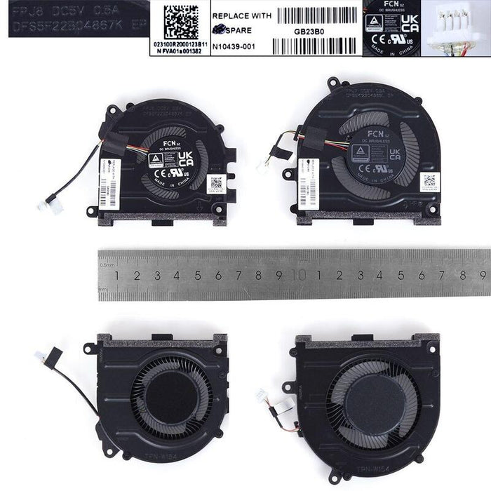 Ventilador Para Portátil Hp Pro 14 Eh Tpn W154l+R,Org N10439 001 N10440 001