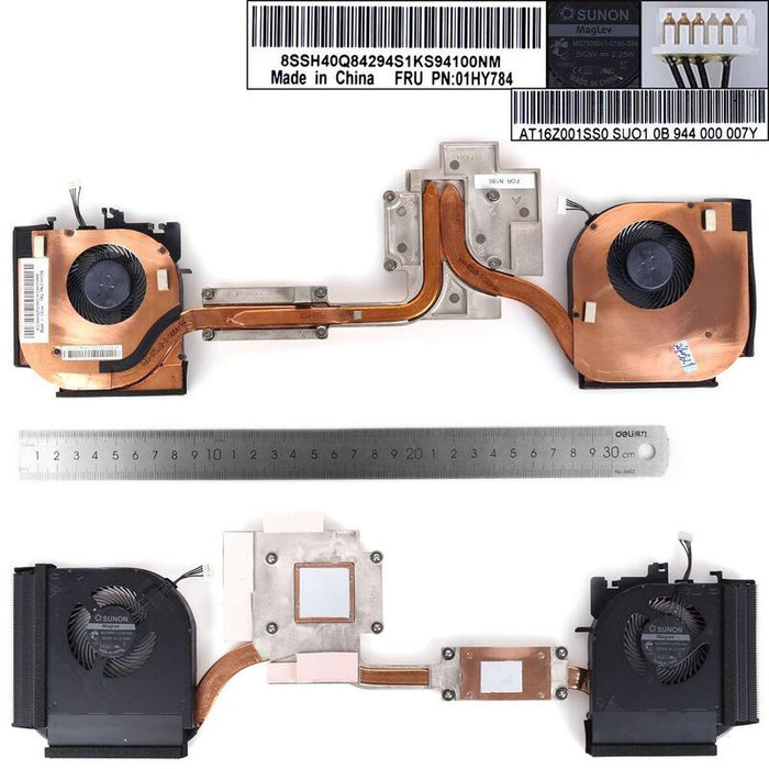Ventilador Para Portátil Lenovo Thinkpad P52 Ep520 Con Disipador Térmico 02hk828, Mg75090v1 C190 S9a Mg75090v1 C180 S9a, 2hk828