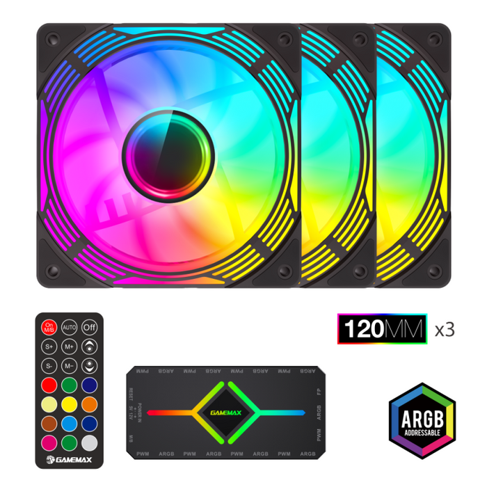 Ventilador  Pc Gamemax  Case Fan  Kf300 Bk  Black
