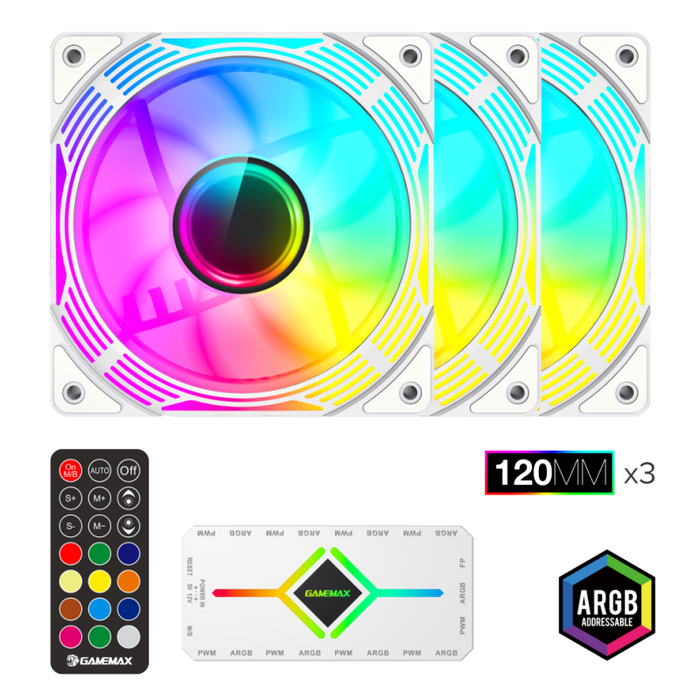 Ventilador  Pc Gamemax  Case Fan  Kf300 Wh  White