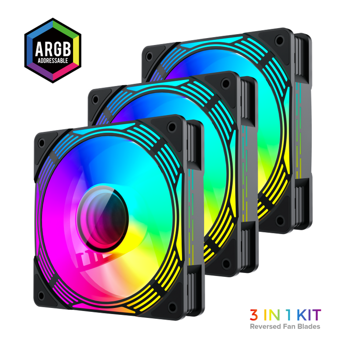 Ventilador  Pc Gamemax  Case Fan  Kf300r Bk  Black