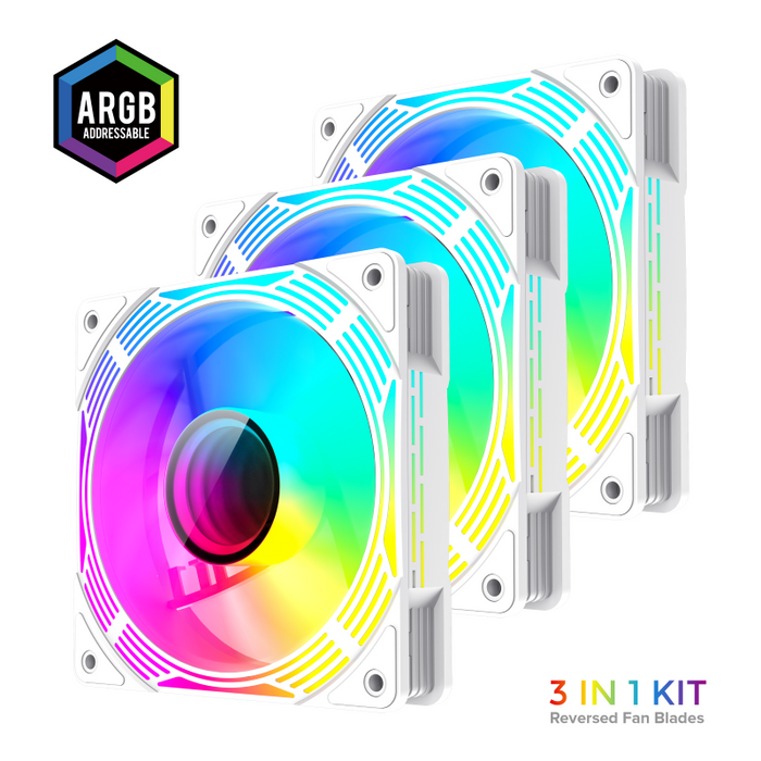 Ventilador Pc Gamemax  Case Fan  Kf300r Bw  White