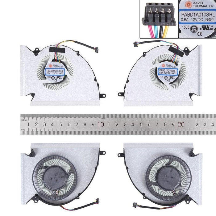 Ventiladores Para Portátil Msi Gp76 Ge76 We76 Ms 17k2 Ms 17k3 Pabd1a010shl Pabd1a010shr N451 N452