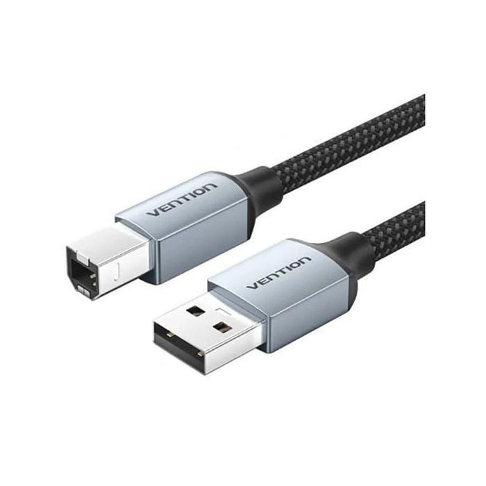 Vention Cable De Impresora - Longitud 10m - Usb-A - Usb-B - Transferencia Hasta 480mbps - Chaqueta Trenzada De Algodon