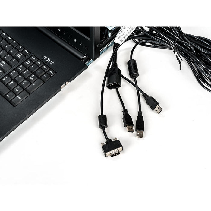 Vertiv Avocent Consola Lcd De Acceso Directo Al Rack De 19" Con Conmutador Kvm Autoview 2216 Digital O Analógico De 16 Puertos, Teclado Usb, Rak-Key Para Acceso Digital Y 16 Cables Mpuiq-Vmchs, Us Intl