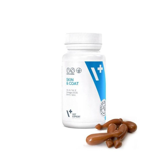 Vet Expert Skin&Coat - Preparado Para La Piel Y El Pelaje De Perros Y Gatos - 30 Cápsulas.
