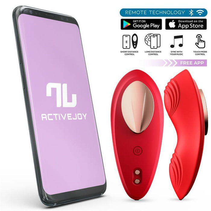 Vibrador De Braguita Silicone  Con App Silicona Doble Capa Rojo