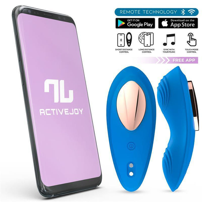 Vibrador De Braguita Silicone  Con App Silicona Silicona Azul