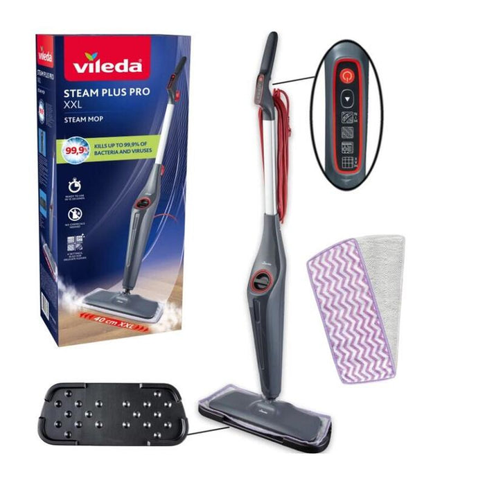 Vileda Vileda Steam Plus Pro Xxl Dampfreiniger Inkl. 2 Ersatzbezüge 180836