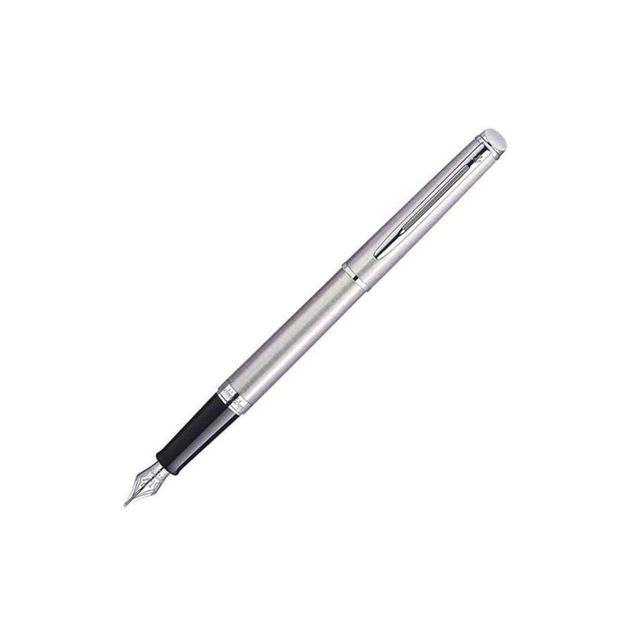 Waterman Pluma Estilográfica Hemisphere Acero Inoxidable C.C M Azul Caja De Regalo
