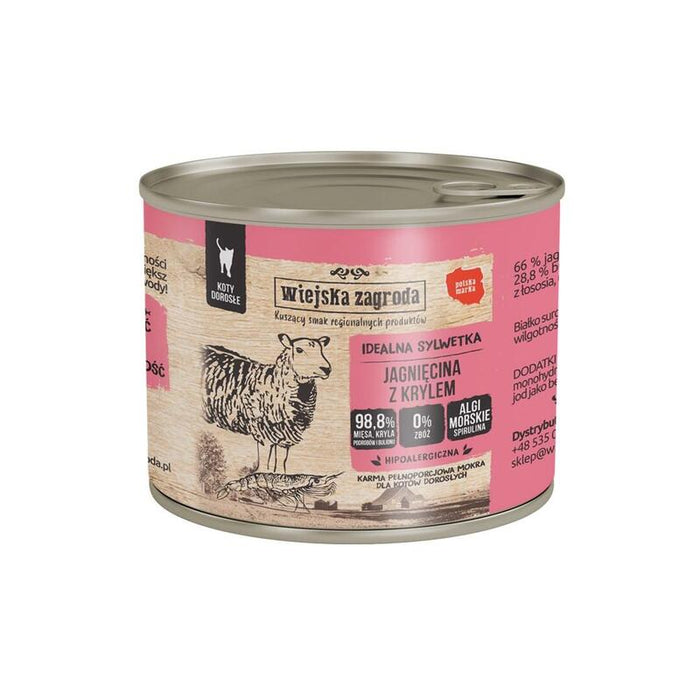 Wiejska Zagroda Lamb With Krill - Comida Húmeda Para Gatos - 200g