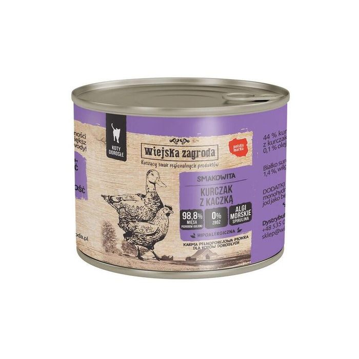 Wiejska Zagroda Chicken With Duck - Comida Húmeda Para Gatos - 200g