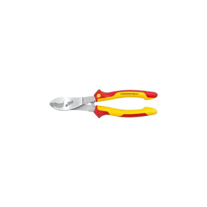 Wiha Cortacables Professional Electric, 210mm, Alicates De Corte Rojo/Amarillo, Con Resorte De Apertura Que Se Puede Encender/Apagar 43662