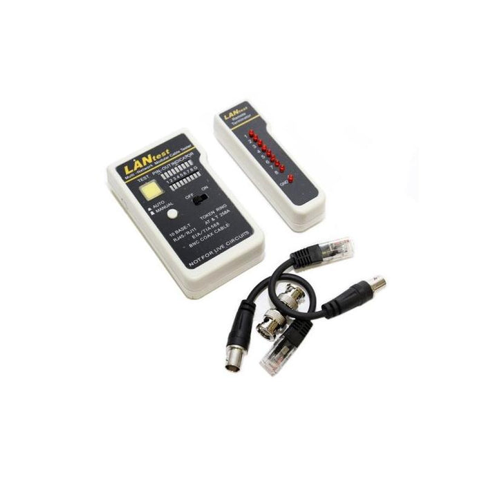 Wp Testeador De Red Rj11 / Rj12 / Rj45 / Bnc - Blanco Y Negro