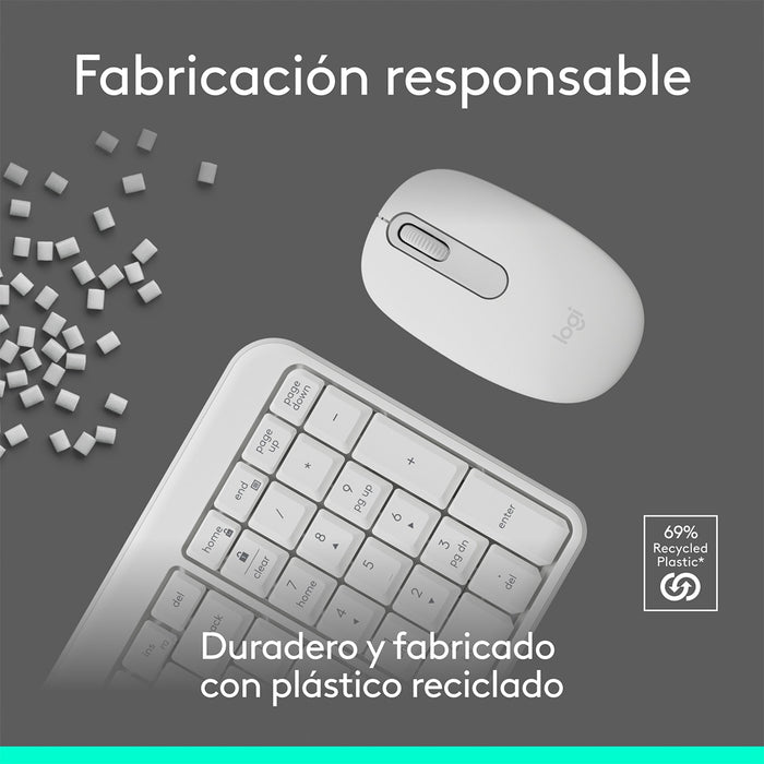 Teclado Español + Raton Logitech Mk250 Bluetooth Blanco 920-013544