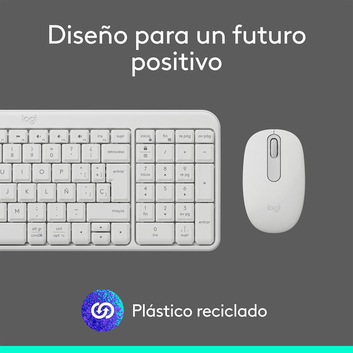 Teclado Español + Raton Logitech Mk250 Bluetooth Blanco 920-013544