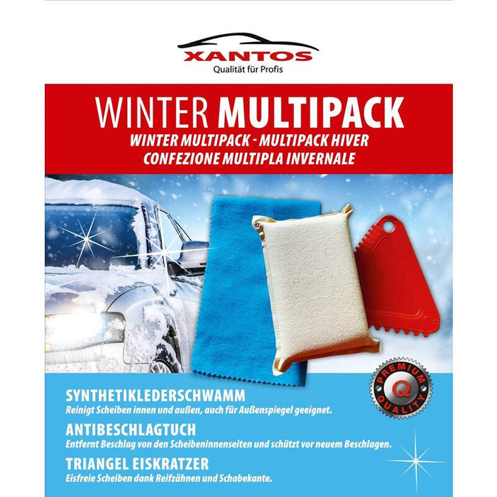 Xantos Winter Multipack Schwamm,Antibeschlagtuch,Eiskratzer