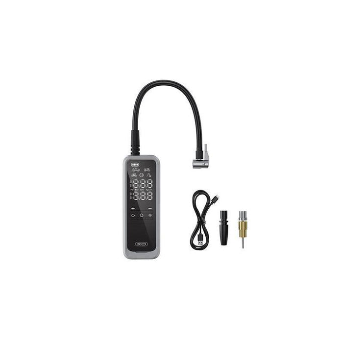 Xo Cz018 Inflador De Aire Portatil - Pantalla Lcd - 3 Bocas - Powerbank 5000mah - Linterna