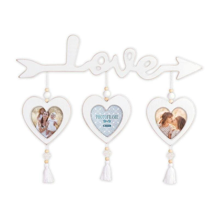 Zep Delia                  3x9x9 Wood White Three Hearts    Re366